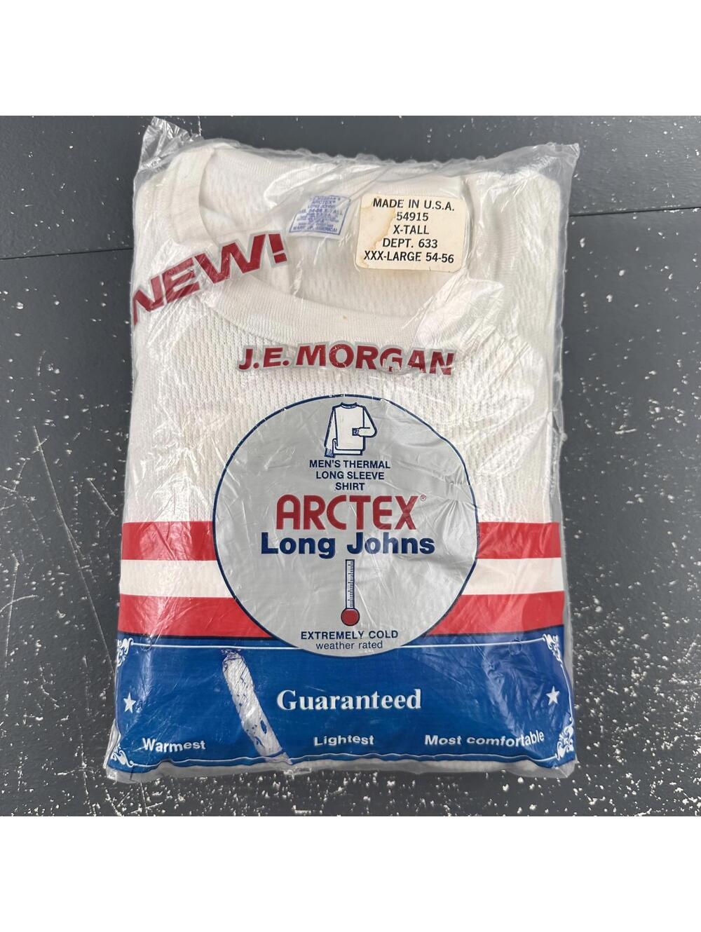 VTG JE Morgan Thermal Shirt and Pant Set Men 3XL White Waffle Knit Baselayer USA